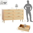 thumbnail image 2 of Dresser for Bedroom with 6 Drawers and Metal Handle,Sturdy Frame Modern Bedroom Furniture, Chest of Drawers, White Dressers with Drawers for Closet Hallway, Living Room, Entryway, 2 of 15