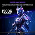 thumbnail image 3 of Gawfolk 49 Inch 120Hz Curved Ultrawide Gaming Monitor, DQHD 5120x1440 1500R, Built-in Speakers, DP HDMI Ports, 100x100mm VESA Mountable for Home Office Business, 3 of 9