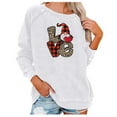 thumbnail image 2 of Offres Flash! Aqestyerly Hauts de Noël pour Femmes Liquidation Mode Femmes Col Rond T-Shirt à Manches Longues Imprimé Chandail en Molleton Blouse Hauts, 2 of 6
