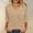 A_ Khaki, variant on Women's Summer Wave Trim Neckline 3/4 Sleeve Loose Top, Casual Solid Color Lightweight Breathable Blouse Navy S