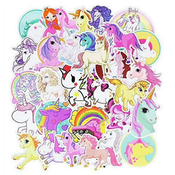Waterproof Vinyl Stickers for Laptop Water Bottle Folders Girls Gift (30 Pcs Unicorn Style)
