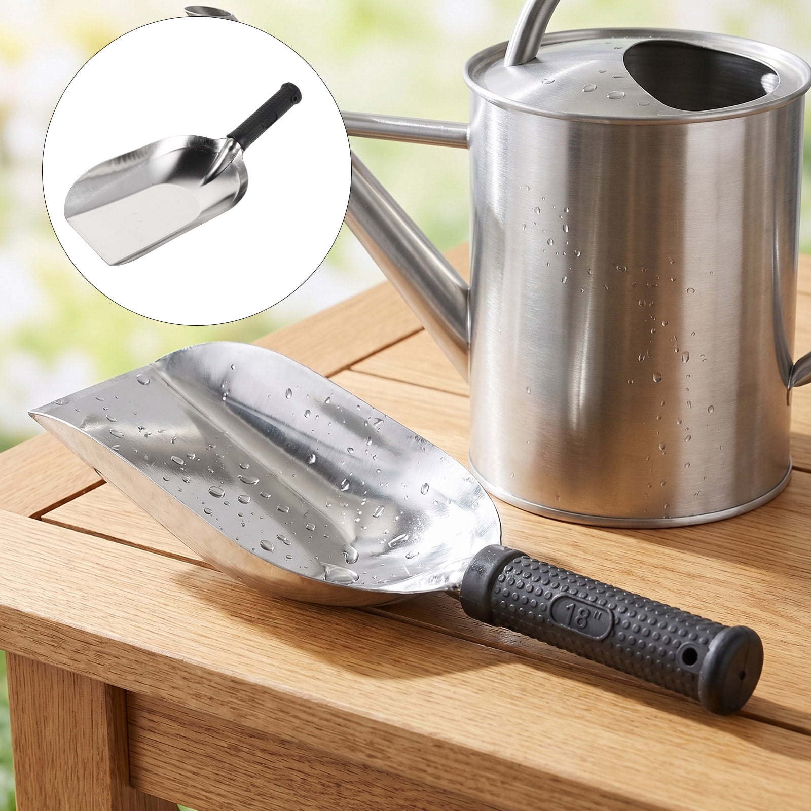 OFFIGAM Ergonomic Stainless Steel Hand Shovel for Garden Use Featuring Heavy Duty Square Head and Comfortable Grip