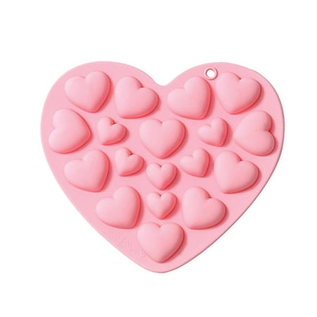 

YIHNDIS Love Heart Shaped Silicone Chocolate Flip Sugar Cake Handmade Decorative ornaments Baking Tools (Pink One Size)