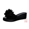 thumbnail image 4 of Wensltd Women Flower Solid Color Wedge Sandals Open Toe Slip On Summer Casual Vacation Beach Shoes Comfortable Trendy Breathable Design, 4 of 9