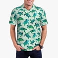 thumbnail image 2 of Balery Green Sea Turtle Printed Men’s Short Sleeve Polo Shirt, Midweight Men's Shirt,Golf Polo shirts -3X-Large, 2 of 8