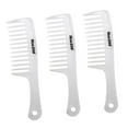 thumbnail image 3 of Tachiuwa 3 Pcs/Set Hairdressing Salon Anti-static handle wide Tooth Hair Comb White, 3 of 9