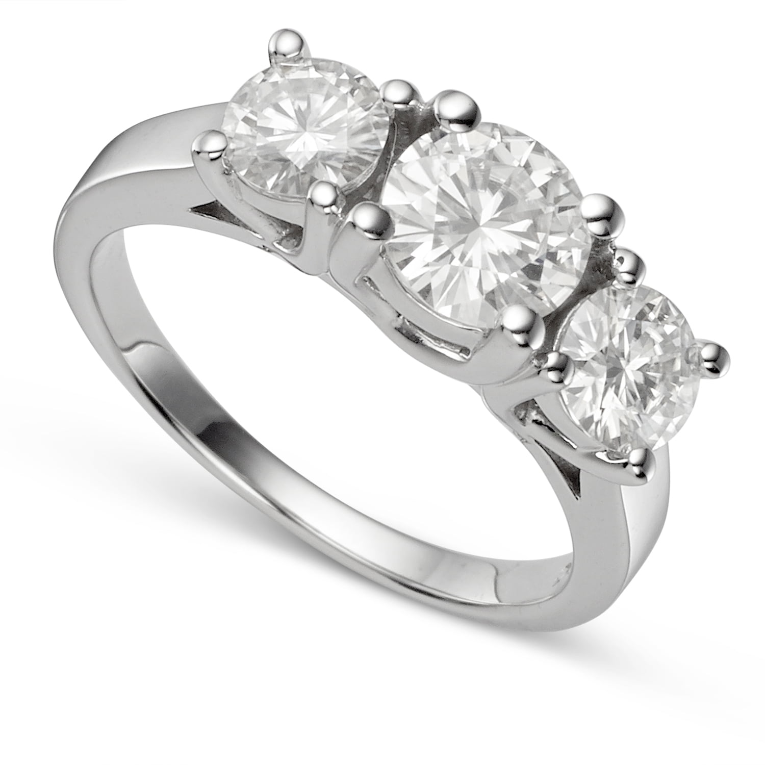 Details about   Lovely 6.5 MM 1 CT Full White Round Brilliant Cut Moissanite Ring with Accents