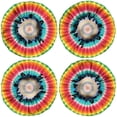 thumbnail image 2 of Shower Caps,Colorful Tie Dye Circular Pattern Waterproof Shower Cap for Women 4 Pieces,Double Reusable Hair Cover for Shower PEVA Elastic Stretch Hem, 2 of 7
