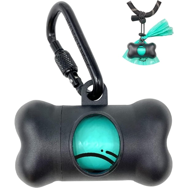 Dispensador De Bolsas Para Recoger Excrementos De Perro Con Bolsas De Desechos Perfumadas Para Perros De Tamaño Estándar A Prueba De Fugas Y Mosquetón Con Cierre De Seguridad Y Cierre De Gancho Y Bucl