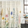 thumbnail image 3 of Spring Floral Waterproof Fabric Shower Curtain,Summer Flower Botanical Farmhouse Waterproof Fabric Shower Curtain for Bathroom Curtains Bathtubs Hotel Shower Curtains with 12 Hooks Extra Long 72x96, 3 of 8