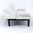 thumbnail image 3 of The 67-inch white PVC multi-functional sofa bed, with a foldable and cup holder design, makes it extremely convenient to turn the living room into a guest room, 3 of 12