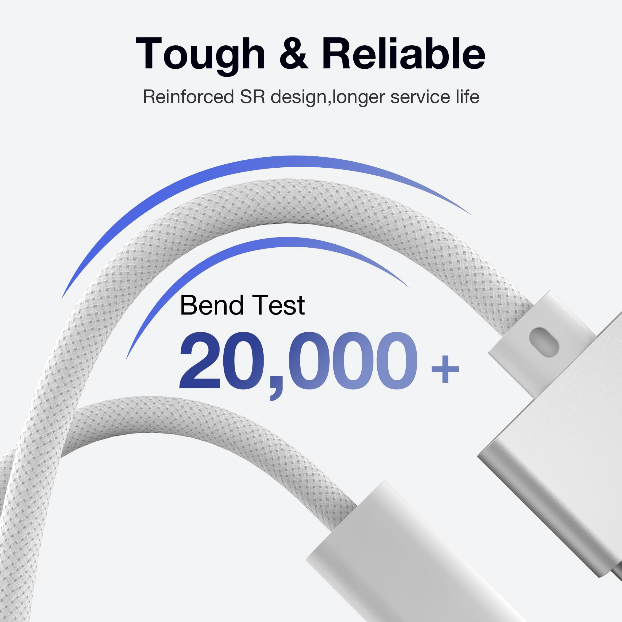 Magnetic 3 Charging Cable USB-C Type C, Compatible with MacBook Air Pro Charger, 6.6FT