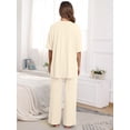 thumbnail image 4 of MINTREUS Lounge Sets for Women Knit Short Sleeve Tops and Long Pants Soft Comfy Pajamas Set Oversized 2 Piece Outfits S-2X, 4 of 8
