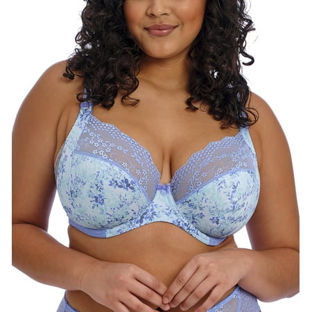 Elomi Lucie Banded Stretch Lace Plunge Underwire Bra (4490) 42FF Cornflower
