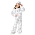 thumbnail image 2 of GiLiling Girls Polka Dot Off Shoulder Long Sleeve Top and Pants Set, Kids 2 Piece Fall Winter Loungewear Sweatsuit Outfits Clothes (White, 9-10 Years), 2 of 9