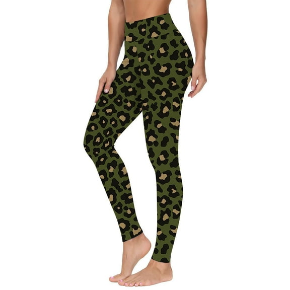 Byworldtasic Women's Leopard Printed Leggings Womens Buttery Soft Pants Tummy Control No See Through Workout Yoga Gym Leggings