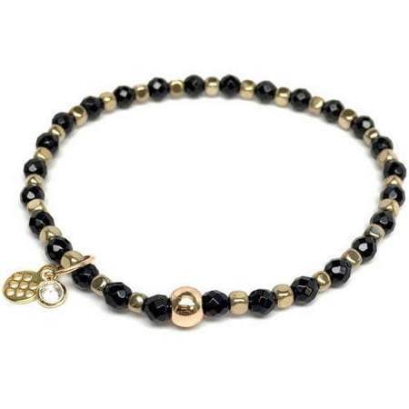 Julieta Jewelry Black Onyx Friendship 14kt Gold over Sterling Silver Stretch Bracelet
