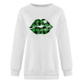 thumbnail image 4 of CEHVOM Womens Solid Shirts Round Neck Long Sleeve Tops Printed Regular Blouse Clearance, 4 of 5