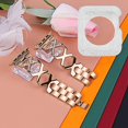 thumbnail image 2 of For Apple Watch Series 3/2/1 42mm Hollow X-Shape Rhinestones Decor Strap + Glitter Silver Watch Case, 2 of 3