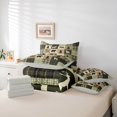 thumbnail image 5 of Feelyou Vintage Lodge Cabin Twin Bedding Sets 7-Piece, Jungle Bear Deer Animal Bedding Comforter Set, Western Countryside Reversible Sheet Sets, Green Breathable Home Decor, 5 of 7