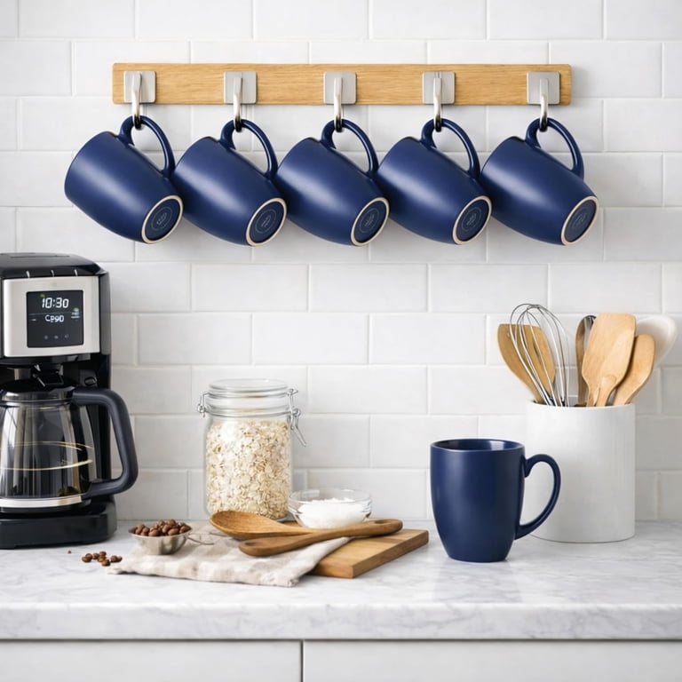 AmorArc 16oz Coffee Mugs Set of 6, Large Ceramic Coffee Mugs for Men,  Women, Dad, Mom, Modern Coffee Mugs with Handle for  Tea,Latte,Cappuccino,Cocoa. Dishwasher&Microwave Safe, Matte Blue -  Walmart.com