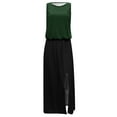 thumbnail image 3 of UPPADA Womens Sleeveless Tank Dress Summer Boho Flowy Sundress Pleated Crewneck Maxi Dresses Evening Wedding Dresseses with Pockets Army Green,2Xl, 3 of 5