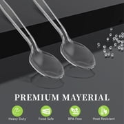 GPED 360 Count Clear Plastic Spoons, 6.8 Extra Heavy Duty Disposable Spoons, Heat Resistant & BPA Free Disposable Silverware, Clear Spoons for Party Supply