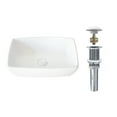 thumbnail image 1 of Stylish Vessel 19"Wx 13 ⅜"D White Porcelain Rectangular Bathroom Sink with Pop-Up Drain P-220D, 1 of 11