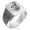 Silver, variant on Stainless Steel Almighty Alicorn Needle Stripe Pattern Biker Style Polished Ring