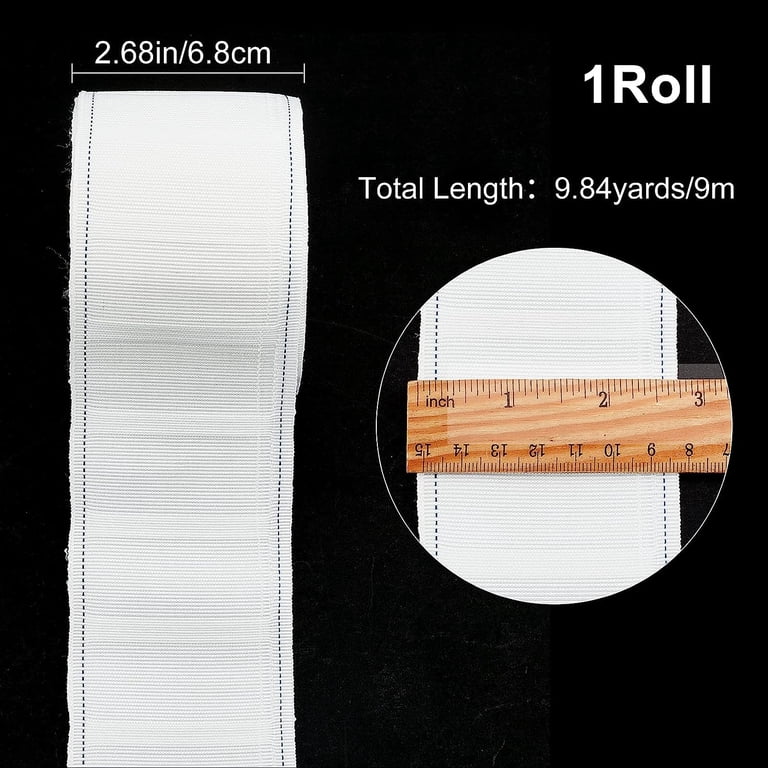 Marcoborthers Curtain Pleating Tape 20 Yards White With 100 Stainless Steel Hooks - British Style Pleat Maker