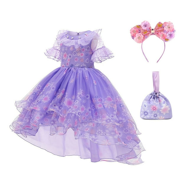 Encanto Robe Costume pour Filles Robe Mirabel Déguisement pour Enfants Tout-Petits Isabella Costume d'Halloween Tenues Cosplay