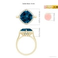 thumbnail image 4 of ANGARA Natural 5.15 ct London Blue Topaz Cocktail Halo Ring in 14K Yellow Gold for Women (Size-10mm) | November Birthstone, Anniversary, Jewelry Gift for Women | Natural London Blue Topaz Ring, 4 of 9