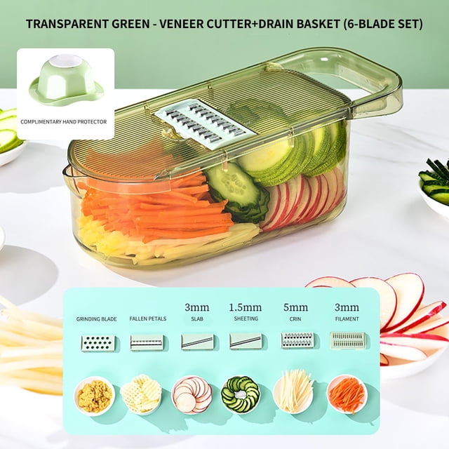 Vegetable Chopper, Pro Onion Chopper, Multifunctional Food Chopper, Kitchen Vegetable Slicer Dicer Cutter,Vegetables Chopper With 6 Blades,Carrot and Garlic Chopper With Container