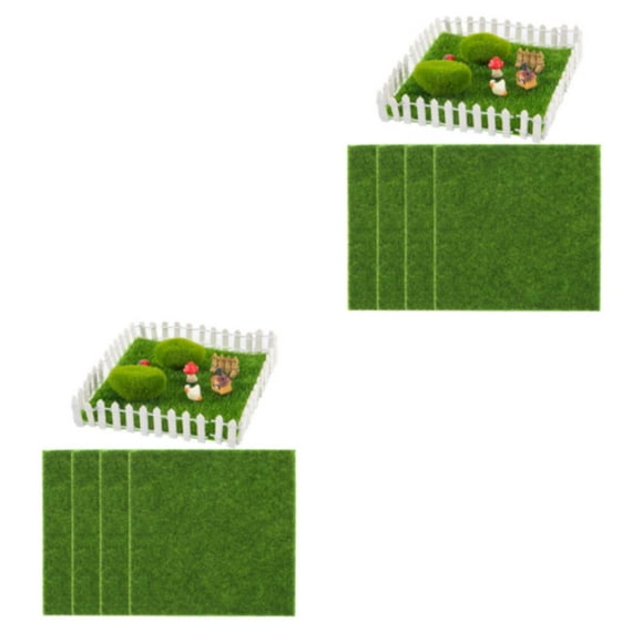 Maytalsory 4pack/lot Realistic Appearance Artificial Grass Mat For Home Decor And Garden ABS Synthetic Artificial Grass Smooth Line 2Set