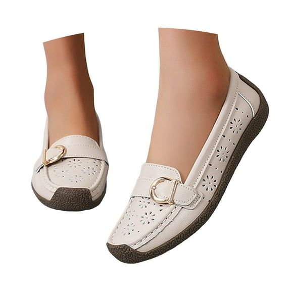 Mostsola Walking Shoes Women Comfort Anti-Slip Penny Loafers Soft Sole Business Casual Shoes