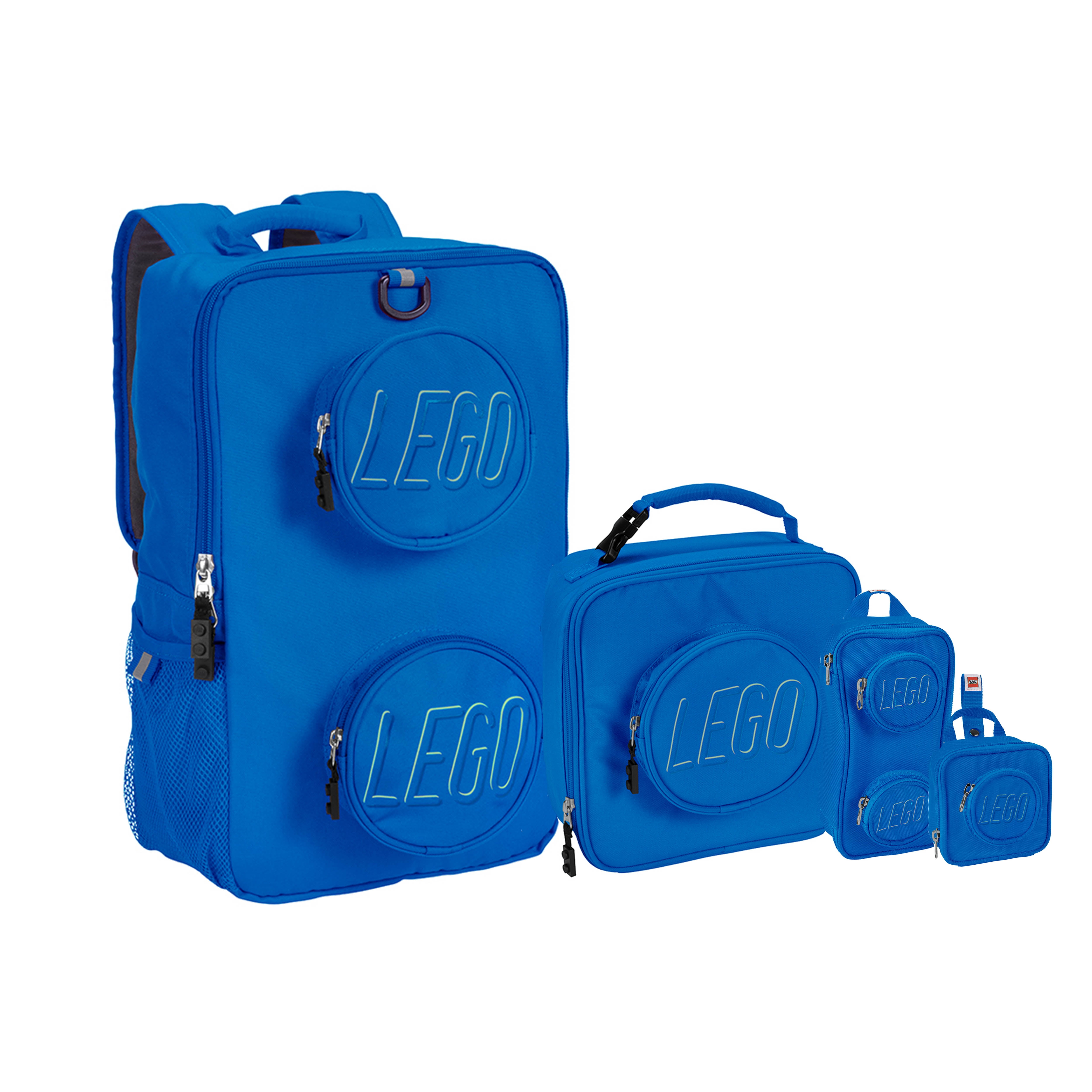 LEGO® Brick Backpack, Lunch, Mini Backpack & Pouch 4 Piece Set Blue