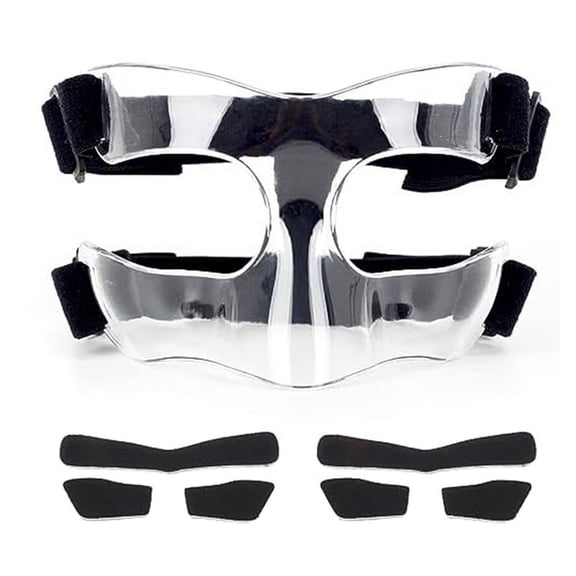 Nose Shield, Suitable for Broken Noses, Mask with Padding, Adjustable, Breathable, Transparent, Suitable for Basketball