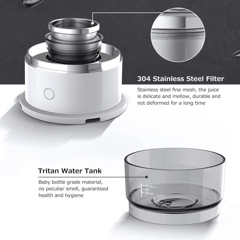 AOLIGEI Electric Hand Drip Coffee Pot Portable Mini Coffee Maker with Double-layer Filter, Paperless Brewing On-the-GoWhite