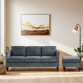 thumbnail image 2 of 67"W Corduroy Sectional Sofa Couches,L-Shaped Modular Small Couch,3 Seater Sofa with Movable Ottaman Storage for Small Living Room,Apartment,Gray, 2 of 8