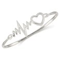 thumbnail image 1 of Bracelet à Charnière en Argent Sterling Poli Battement de Cœur, 1 of 4
