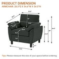 thumbnail image 5 of Soscana Accent Chair with Storage Side Pockets for Living Room Bedroom Apartment Office Studio, Single Chair Armchair,Black, 5 of 8