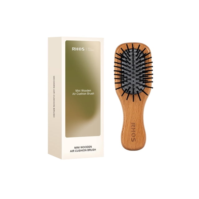 RHOS Mini cepillo de pelo para mujeres, hombres y niños, tamaño de viaje, cepillo de pelo para bolso, bolsillo, mochila, cepillo pequeño con cerdas suaves, mini cepillo desenredante para todo tipo de