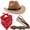 Brown 2, variant on 3-Piece Western Themed Accessory Set, Cowboy Hat Bandana and Belt for Themed Parties
