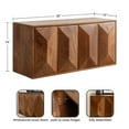 thumbnail image 6 of Kate and Laurel Ranier Modern Wooden Two-Door Wall Cabinet, 30 x 10 x 14, Walnut Brown, Decorative Storage Cabinet with Dimensional Face for Use as Floating Nightstand or Floating TV Shelf, 6 of 12