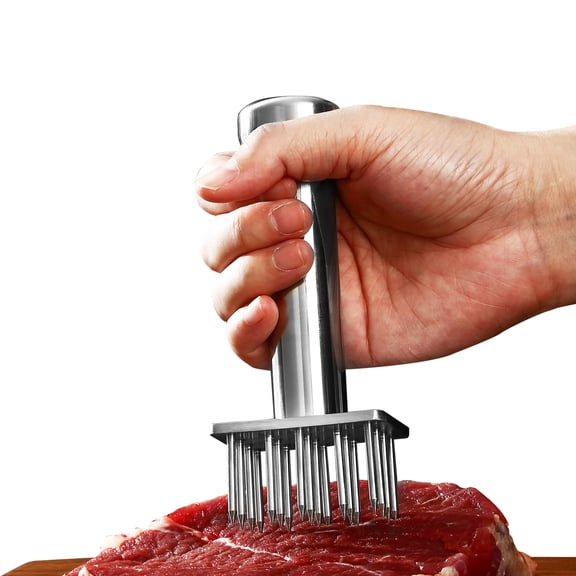 304 Stainless Steel Meat Tenderizer Tool with 18 Sharp Needles, Solid Needle Meat Tenderizer One-Piece Design, Heavy Duty BBQ Marinade Gadgets for Steak, Beef, Chicken, Pork, Dishwasher Safe