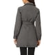 thumbnail image 3 of Chaqueta de mezclilla larga con cinturón y botones de manga larga con solapa para mujer INSPIRE CHIC en negro y gris, 3 of 6
