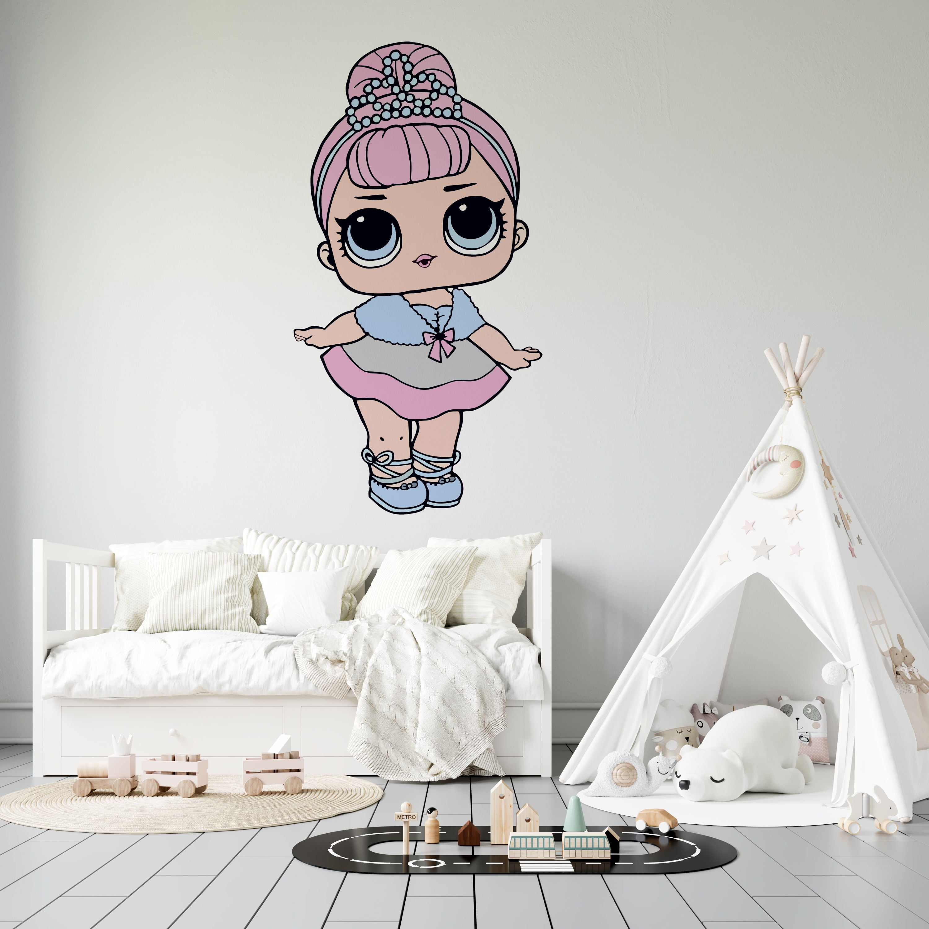 RoomMates Gabby's Dollhouse Peel and Stick Wall Decals, RMK4823SCS, Pink,  Purple, Blue
