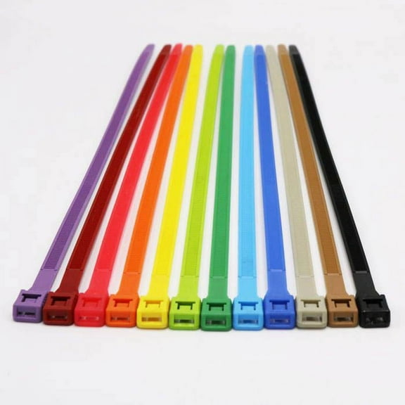 14" 120 LB Low-Profile In-Line Cable Ties (100/bag) - Natural