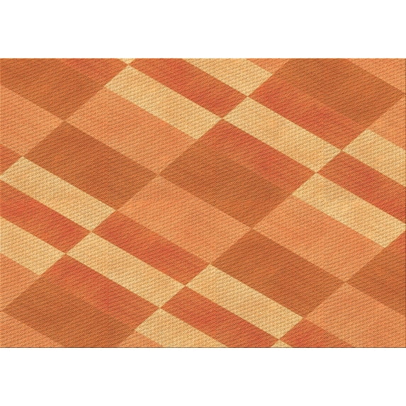 Ahgly Company Indoor Rectangle Patterned Carrot Orange Area Rugs, 3' x 5'