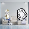 thumbnail image 2 of Espejo de pared interior con reloj de fusión distorsionado para sala de estar, pasillo, entrada, reloj de pared acrílico único, creativo y de lujo par, 2 of 8